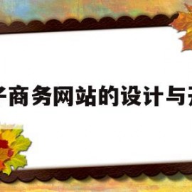 电子商务网站的设计与开发(电子商务网站设计800字)
