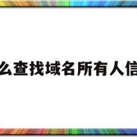怎么查找域名所有人信息(怎么才能查到域名的所有者)