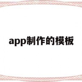 app制作的模板(做app模板)