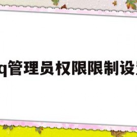 qq管理员权限限制设置(里设置管理员)