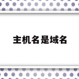 主机名是域名(主机名是域名嘛)