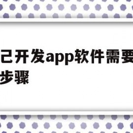 关于自己开发app软件需要哪些步骤的信息