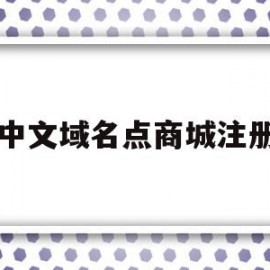 中文域名点商城注册(中文域名点商城投资前景)