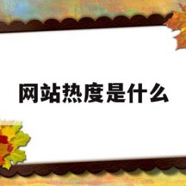 网站热度是什么(热度就是浏览量吗)