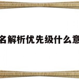 域名解析优先级什么意思(域名解析优先级什么意思啊)