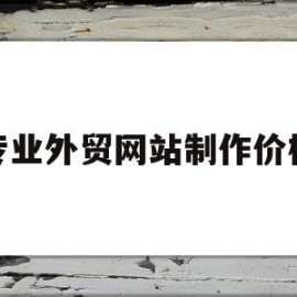 专业外贸网站制作价格(做一个外贸网站需要多少钱)