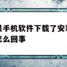 苹果手机软件下载了安装不了怎么回事(苹果手机软件下载好了安装不了怎么回事)