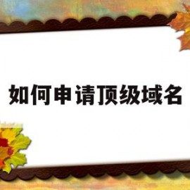 如何申请顶级域名(申请顶级国际域名需向什么申请)