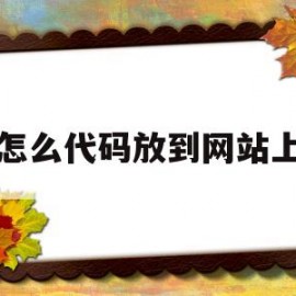 怎么代码放到网站上(写好的网页代码怎么放到网站)