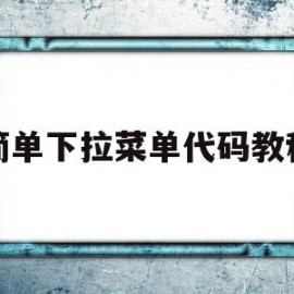 简单下拉菜单代码教程(下拉菜单方式填写是什么意思)