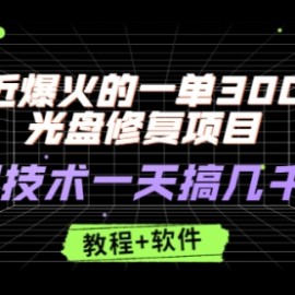 最近爆火的一单300元光盘修复项目，掌握技术一天搞几千元