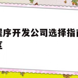小程序开发公司选择指南及误区(小程序软件公司开发)