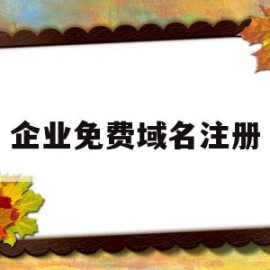 企业免费域名注册(企业免费域名注册)