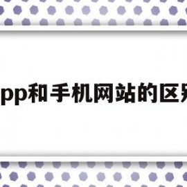 app和手机网站的区别(手机app网址和电脑端一样吗)