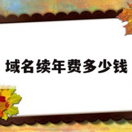 域名续年费多少钱(域名续费一年多少钱)