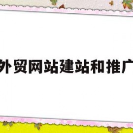 外贸网站建站和推广(外贸网站建站和推广定制)
