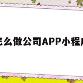 怎么做公司APP小程序(怎么创建自己公司的小程序)
