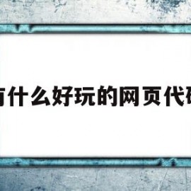 有什么好玩的网页代码(网页制作有趣的代码)
