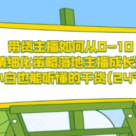 带货主播如何从0-10，精细化策略落地主播成长课，小白也能听懂的干货(24节)