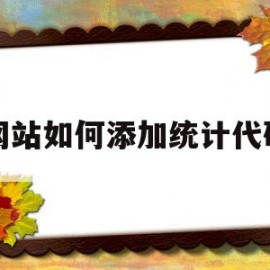 网站如何添加统计代码(网站数据统计代码)