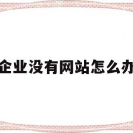 企业没有网站怎么办(公司没有网站说明什么)