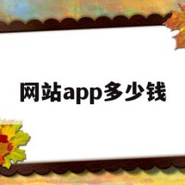 网站app多少钱(做个app网站要多少钱)