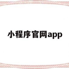 小程序官网app(小程序官网上有假货吗)