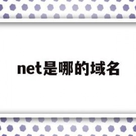 net是哪的域名(net属于什么域名)