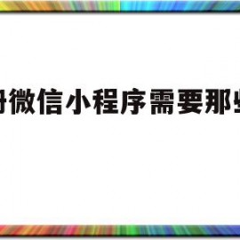 注册微信小程序需要那些资料(注册微信小程序需要那些资料和手续)