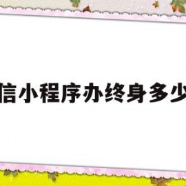 微信小程序办终身多少钱(制作微信小程序大概多少钱)