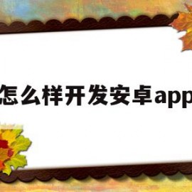 怎么样开发安卓app(如何开发安卓app软件)