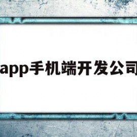 app手机端开发公司(app手机端开发公司有哪些)