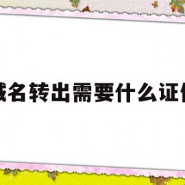域名转出需要什么证件的简单介绍