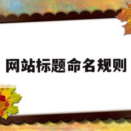 网站标题命名规则(网站标题命名规则有哪些)