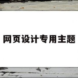 网页设计专用主题(新颖的网页设计主题)
