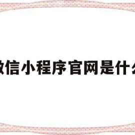 微信小程序官网是什么(微信小程序官网登录入口)