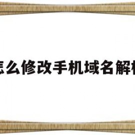 怎么修改手机域名解析(手机域名更改)