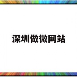 深圳做微网站(深圳网站制作推荐)