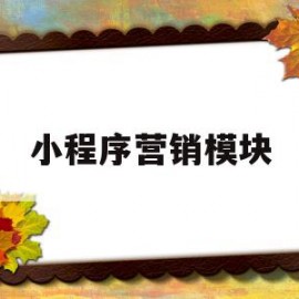 小程序营销模块(微信小程序营销模式)