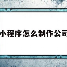小程序怎么制作公司(小程序制作公司 南京)