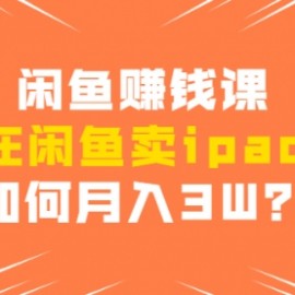 闲鱼赚钱课：在闲鱼卖ipad，如何月入3W？详细操作教程