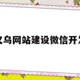 义乌网站建设微信开发(义乌制作网站)