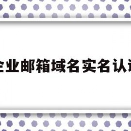 企业邮箱域名实名认证(企业邮箱域名实名认证怎么弄)