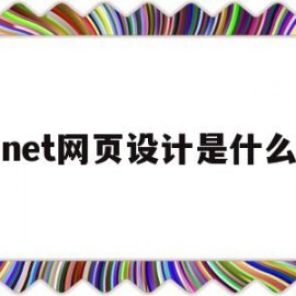 net网页设计是什么(net网页设计)