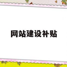 网站建设补贴(网站建设服务平台)