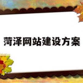 菏泽网站建设方案(中国山东网菏泽站长)