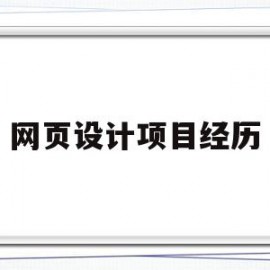网页设计项目经历(网页设计项目经历怎么写)