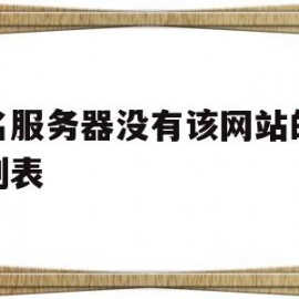 域名服务器没有该网站的域的列表(以下域名服务器中,没有域名数据库的是)