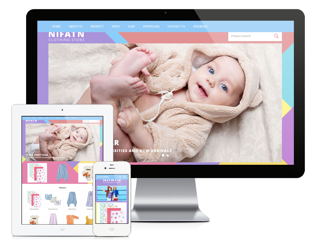 童装外贸响应式英文网站模板,第1张