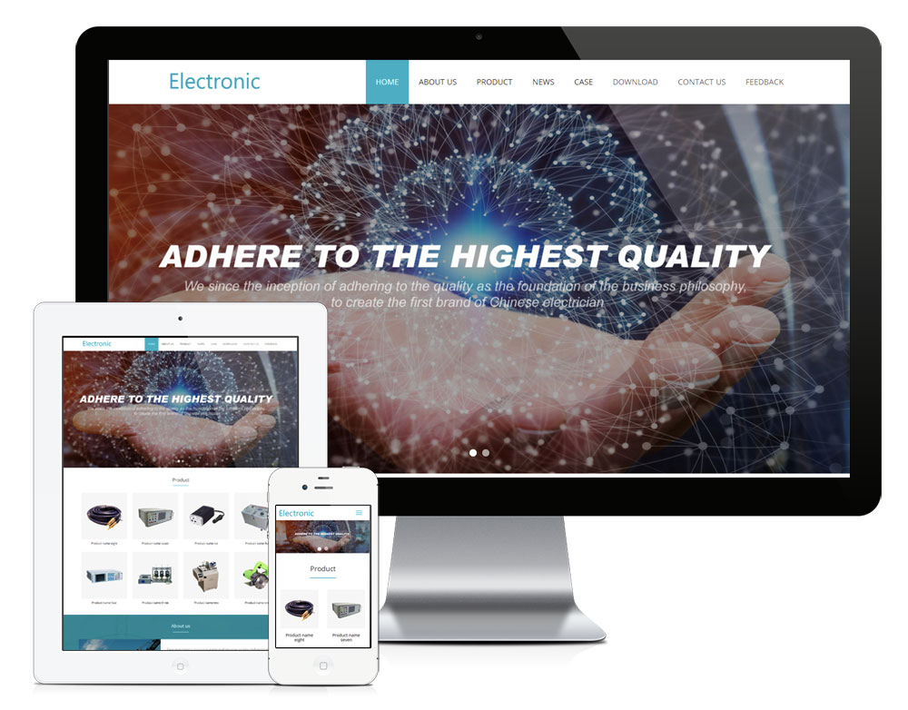 电子元件外贸响应式英文网站模板,第1张